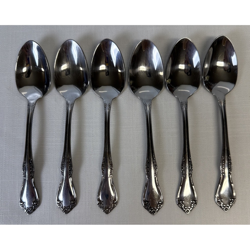 Oneida Mansfield Amadeus Wm A Rogers Deluxe Stainless Flatware Set‎ 6 Teaspoons